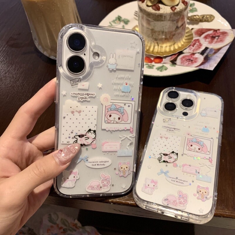 Glitter Photo Melody Rabbit Suitable for Iphone16 Apple 15Promax/14/13 Mobile Phone Case New Style for Women