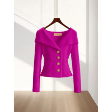 慵懒风独特别致上衣女装春秋季2025新款外贸尾单显瘦毛衣针织衫