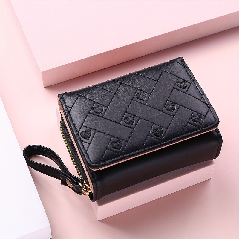 Wholesale New women's fashion embroidered love wallet two-fold zipper Dora card holder coin purse