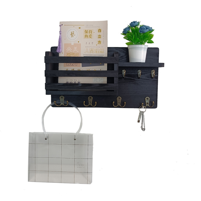 Amazon sala de estar colgante de madera pared colgante de pared estante de almacenamiento colgante de llaves de puerta de entrada marco de madera