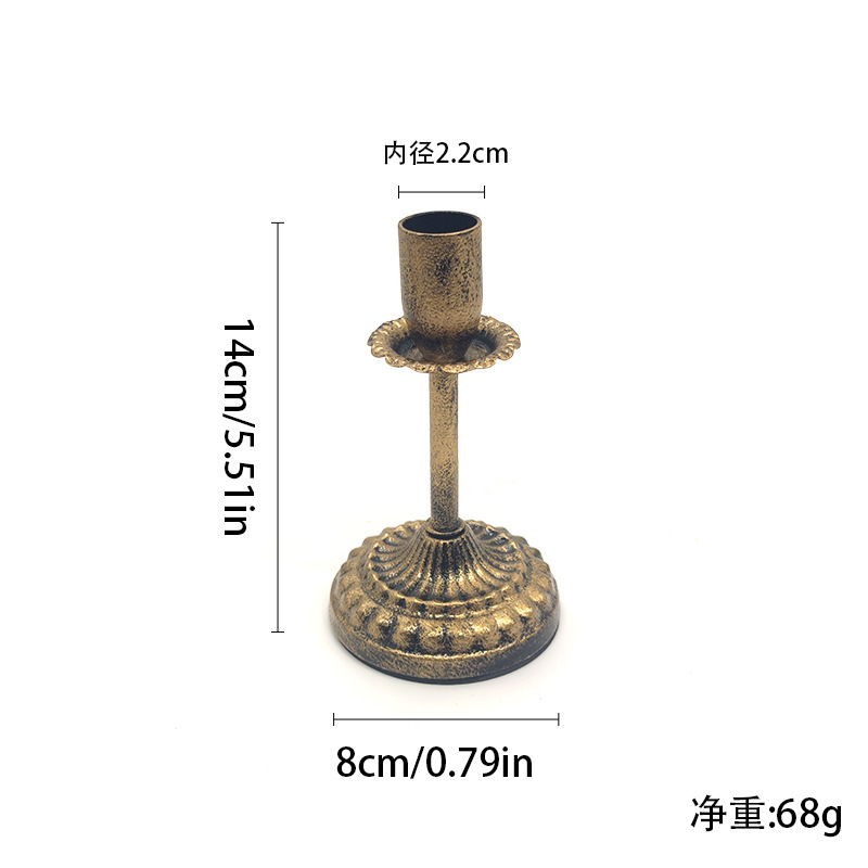 跨境欧式复古金属烛台单头蜡烛杯圣诞活动装饰工艺品摆件|undefined