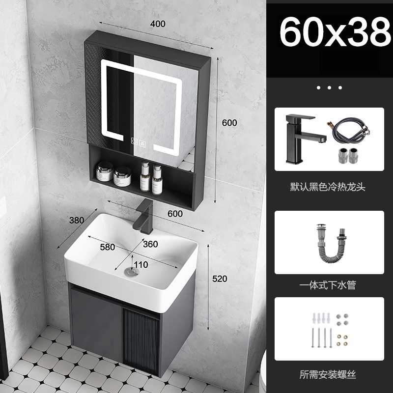 Baño de aluminio espacio puerta de vidrio gabinete de baño pequeño gabinete de lavabo doméstico combinación balcón lavabo piscina