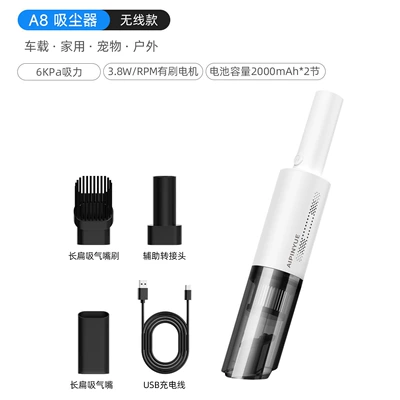 Cross-Border Wireless Car Vacuum Cleaner, Tozsoranlar - a8-white-6000pa4000mah