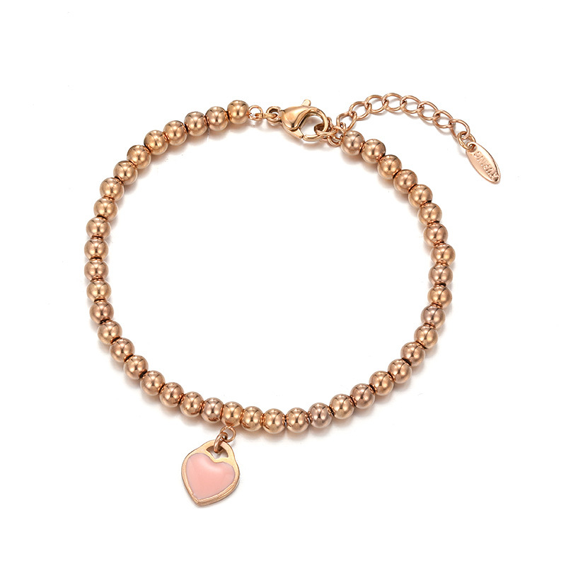 Esmalte de la joyería Xuking colorido corazón redondo pulsera de cuentas diseño de nicho femenino de alta calidad con cuentas de joyería de moda