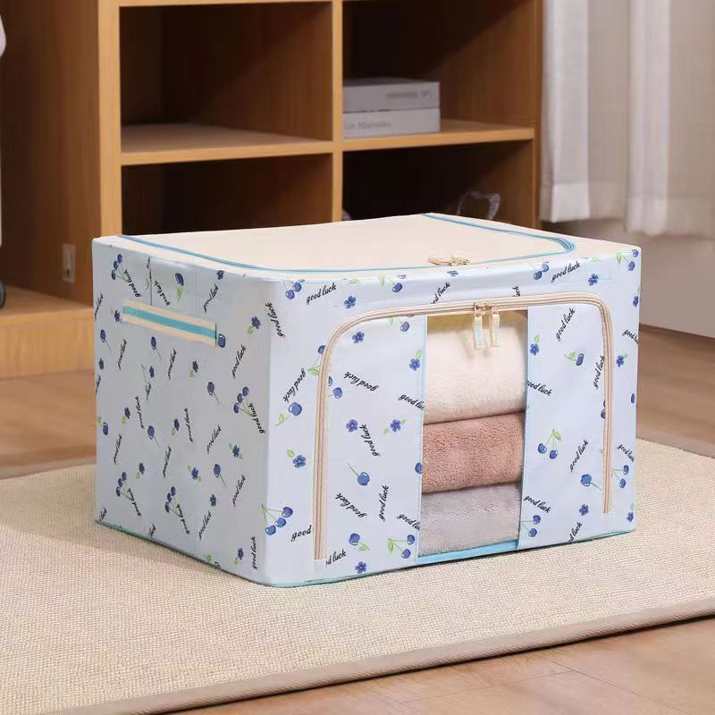 La nueva caja de almacenamiento para el hogar con ventana transparente plegable engrosada de gran capacidad abre el almacenamiento de equipaje antes de abrir la caja de almacenamiento de ropa