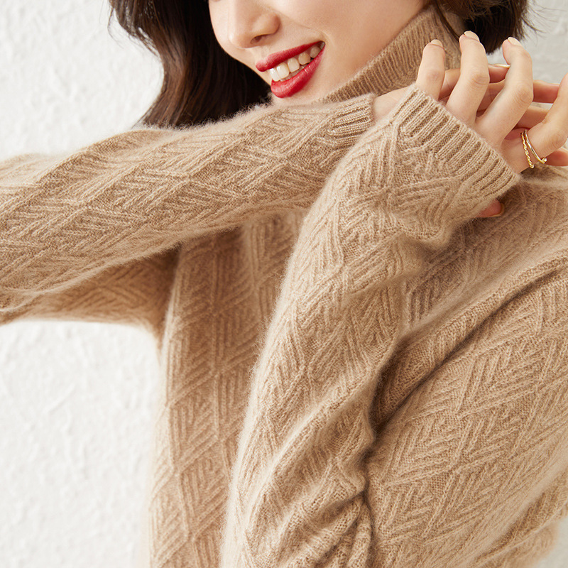 In-Stock New Wholesale Autumn and Winter New Style High-Neck Women's Short Layered Collar Knit Sweater Thick Pullover Sweater Base Shirt