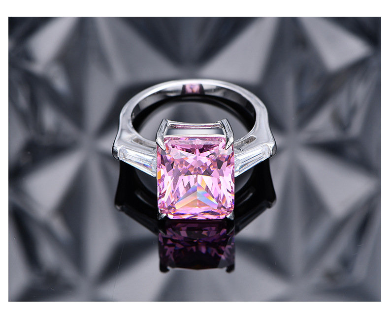 Fashion Geometric Sterling Silver Inlay Zircon Rings 1 Piece