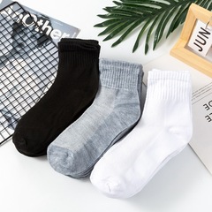 Thinner ankle socks with mesh fabric for men, single color, breathable, suitable for summer and autumn leisure and sports, polyester cotton, wholesale business long socks
