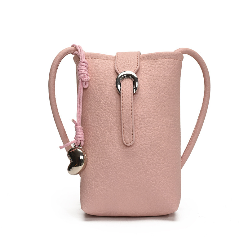 Bolso de teléfono móvil de moda coreana 2025 verano nuevo bolso femenino bolso de hombro popular de este año bolso de mensajero con patrón de lichi simple