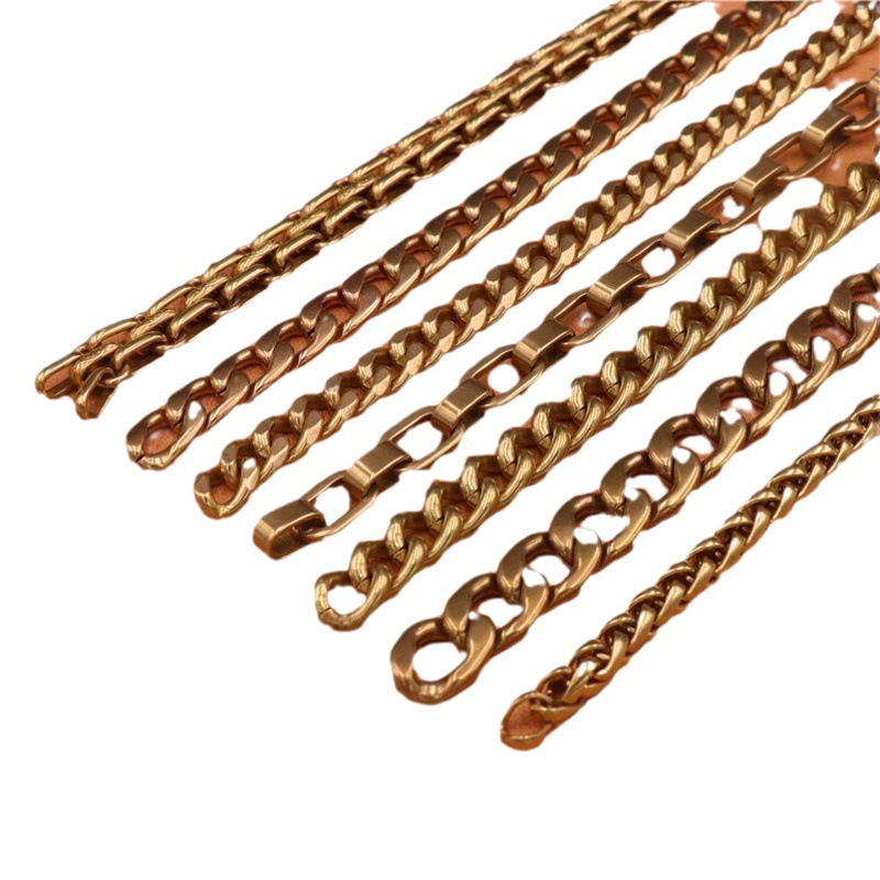 Manufacturer's Wholesale of Brass Metal Chains with Various Styles, Supports Customization According to Drawings and Samples, and Can Be Used for DIY Production of Straps