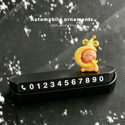 Phone Number Plate Interior Car — Nömrəli dayanma kartı - moon-manblack-mirror-parking-sign