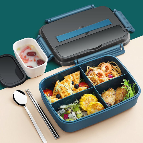 Wholesale food grade PP plastic lunch box Japanese square sealed lunch box microwaveable lunch box for office workers and students