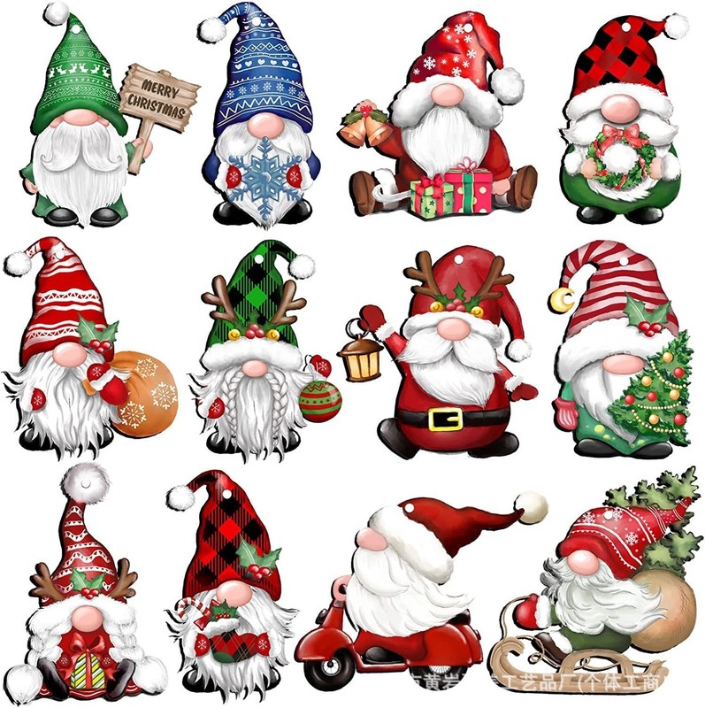 国境を越えた人気のクリスマスドワーフ木製クリスマスツリー装飾ペンダント冬クリエイティブパーティーパーティー木製ペンダント|undefined