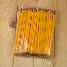 木質繪畫鉛筆黃色小學生鉛筆帶橡皮頭簡裝兒童鉛筆100支