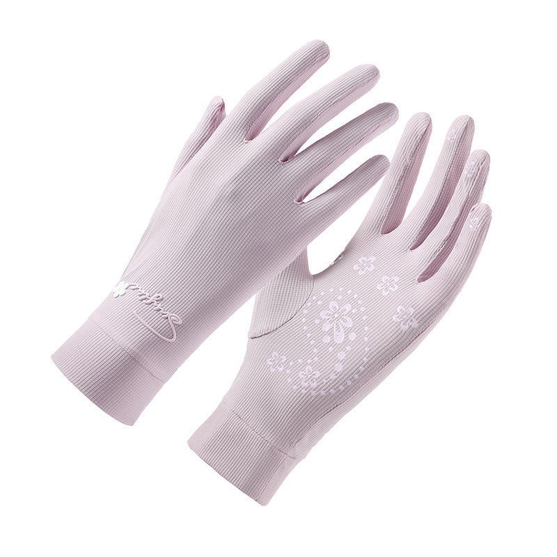 Guantes de protección solar para mujer, verano al aire libre, fresco y transpirable, conducción, conducción, deportes antideslizantes, fitness, correr, guantes de seda de hielo
