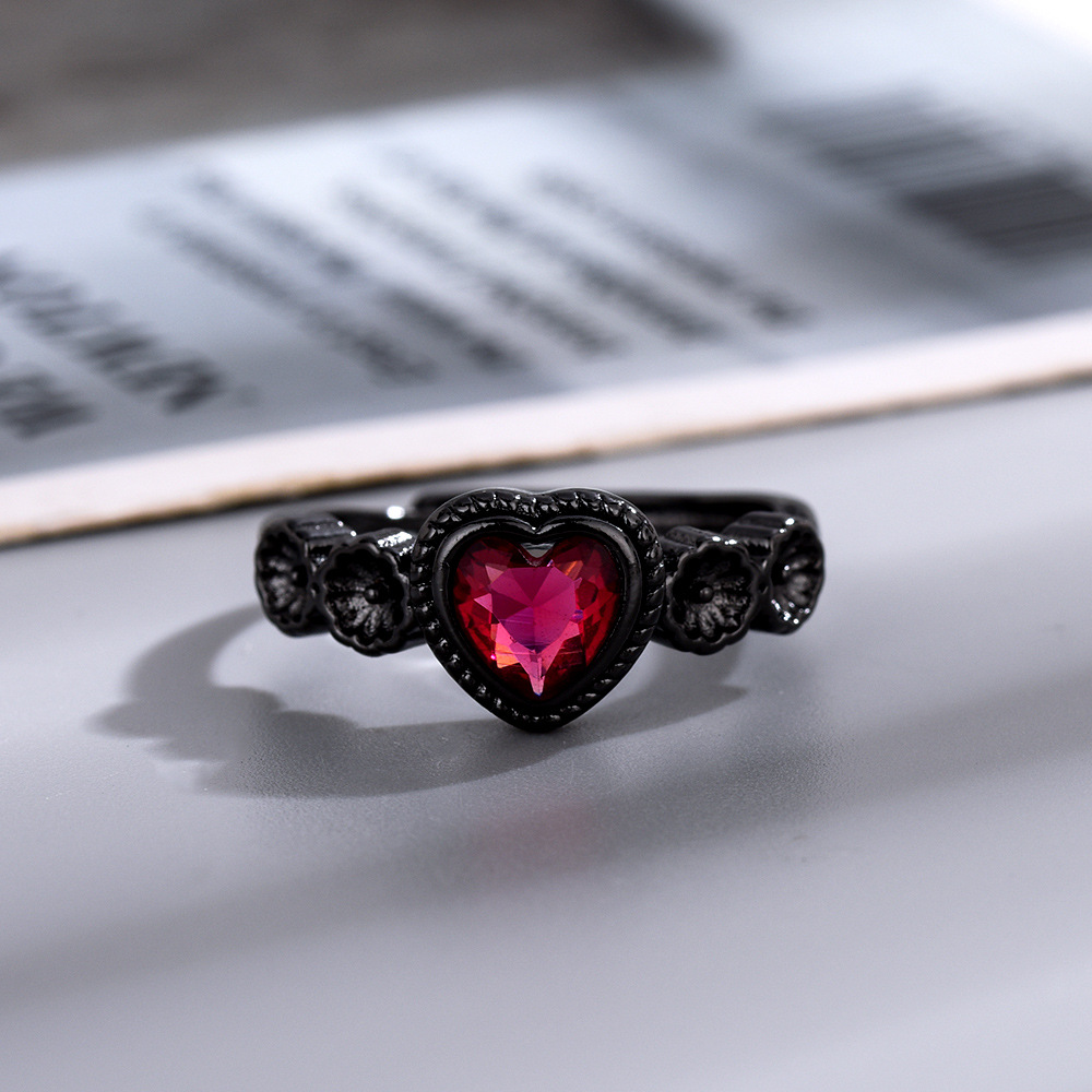 Bijoux En Gros Vacances Style Classique Forme De Cœur Le Cuivre Zircon Anneau Ouvert display picture 2