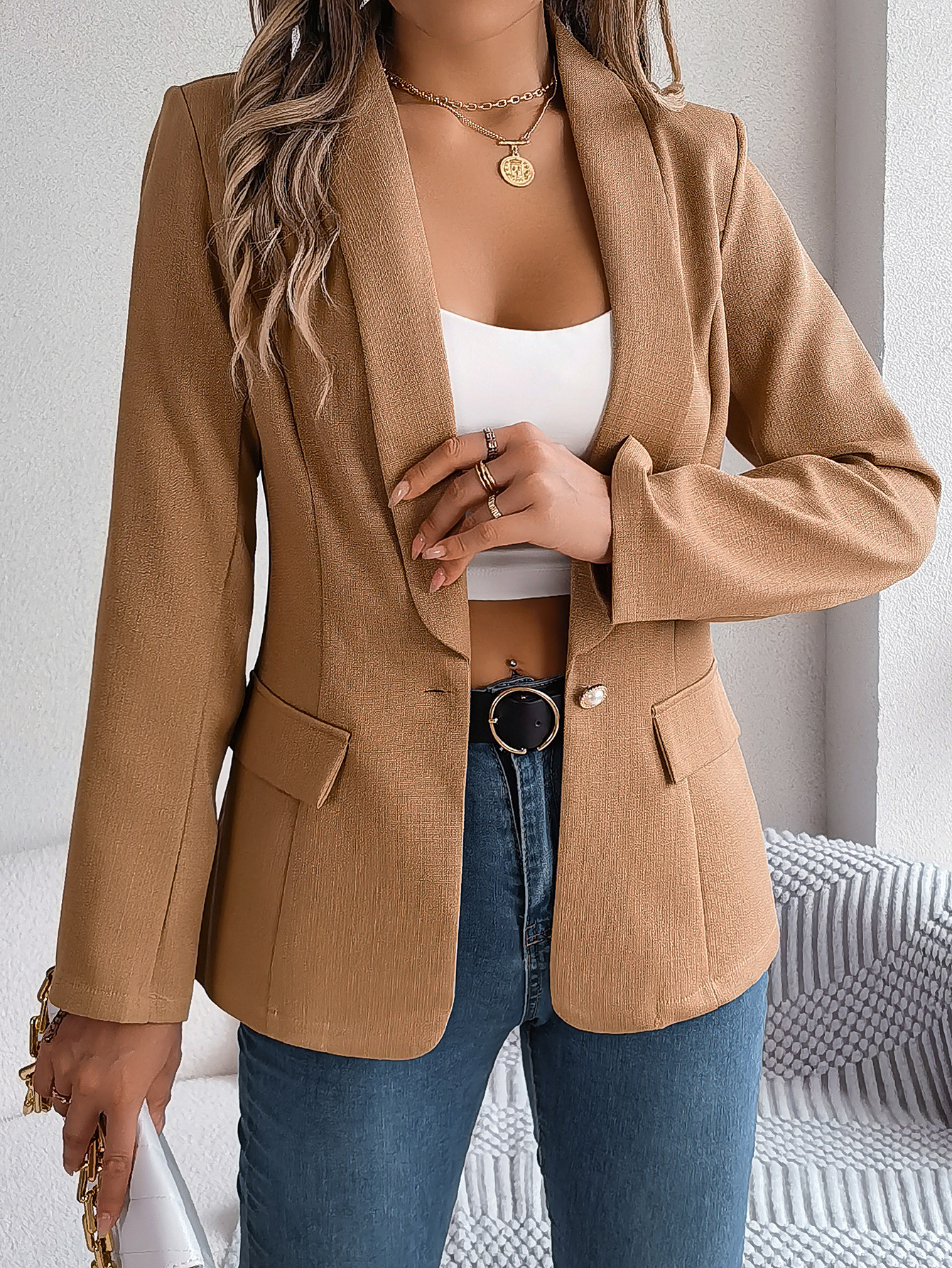 Women's Coat Long Sleeve Blazers Classic Style Streetwear Solid Color display picture 18