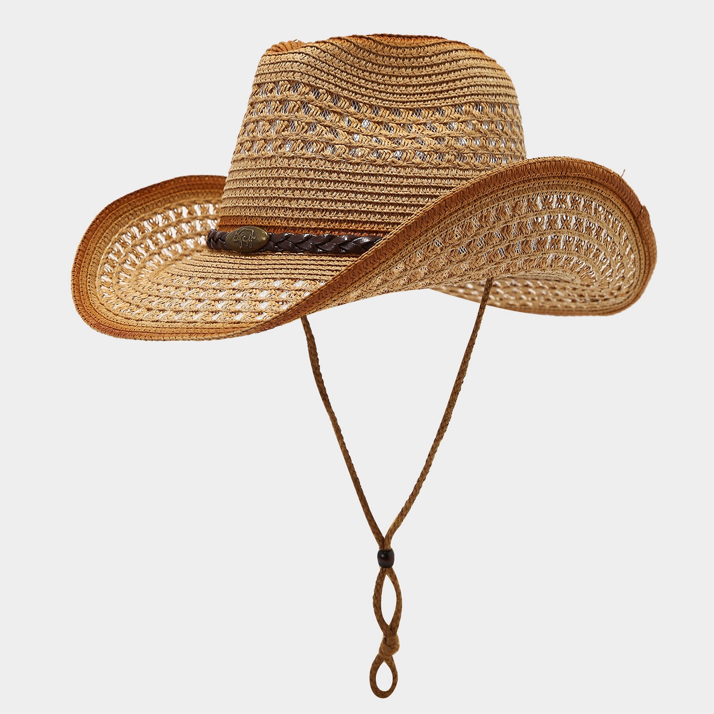 Primavera y verano nuevo ala al aire libre que forma el sombrero grande del sol de los hombres y las mujeres de mezclilla occidental estilo paja sombrero pescador sombrero image 26