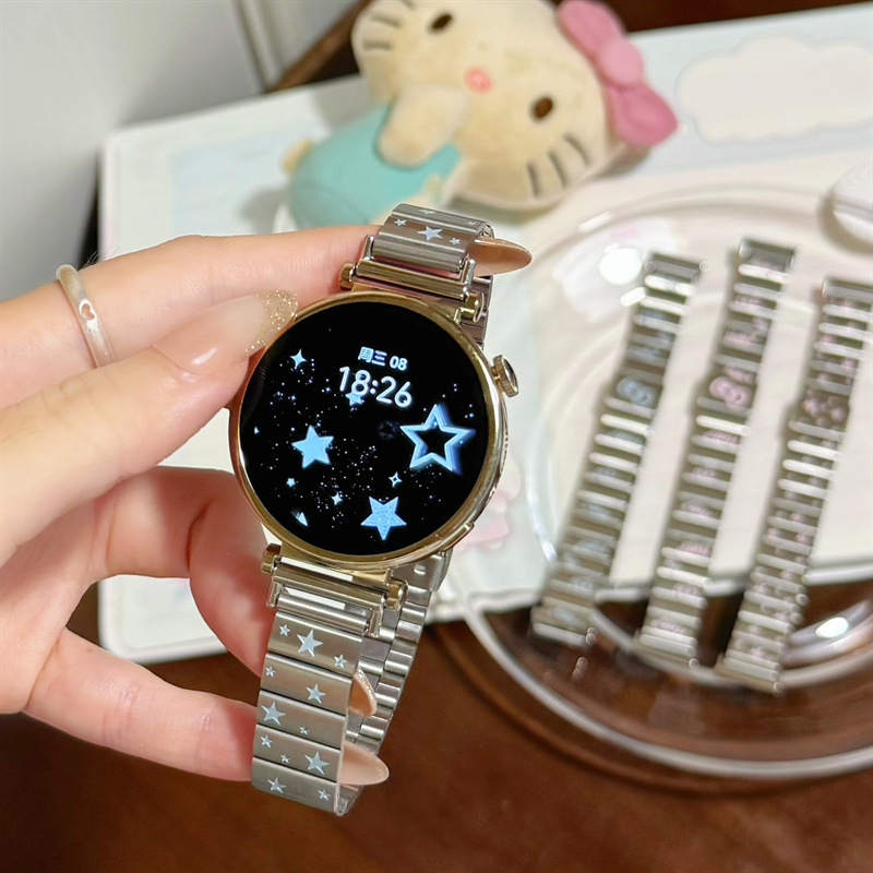 Bamboo butterfly star metal watch strap suitable for gt6/6pro Huawei watch GT5/GT4pro new model gt3/2