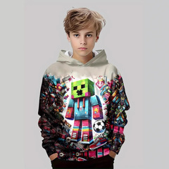 Amazon Cross-Border My World Boys' Hoodie 3D Digital Printing Minecraft Print Fashion Hooded Sweatshirt