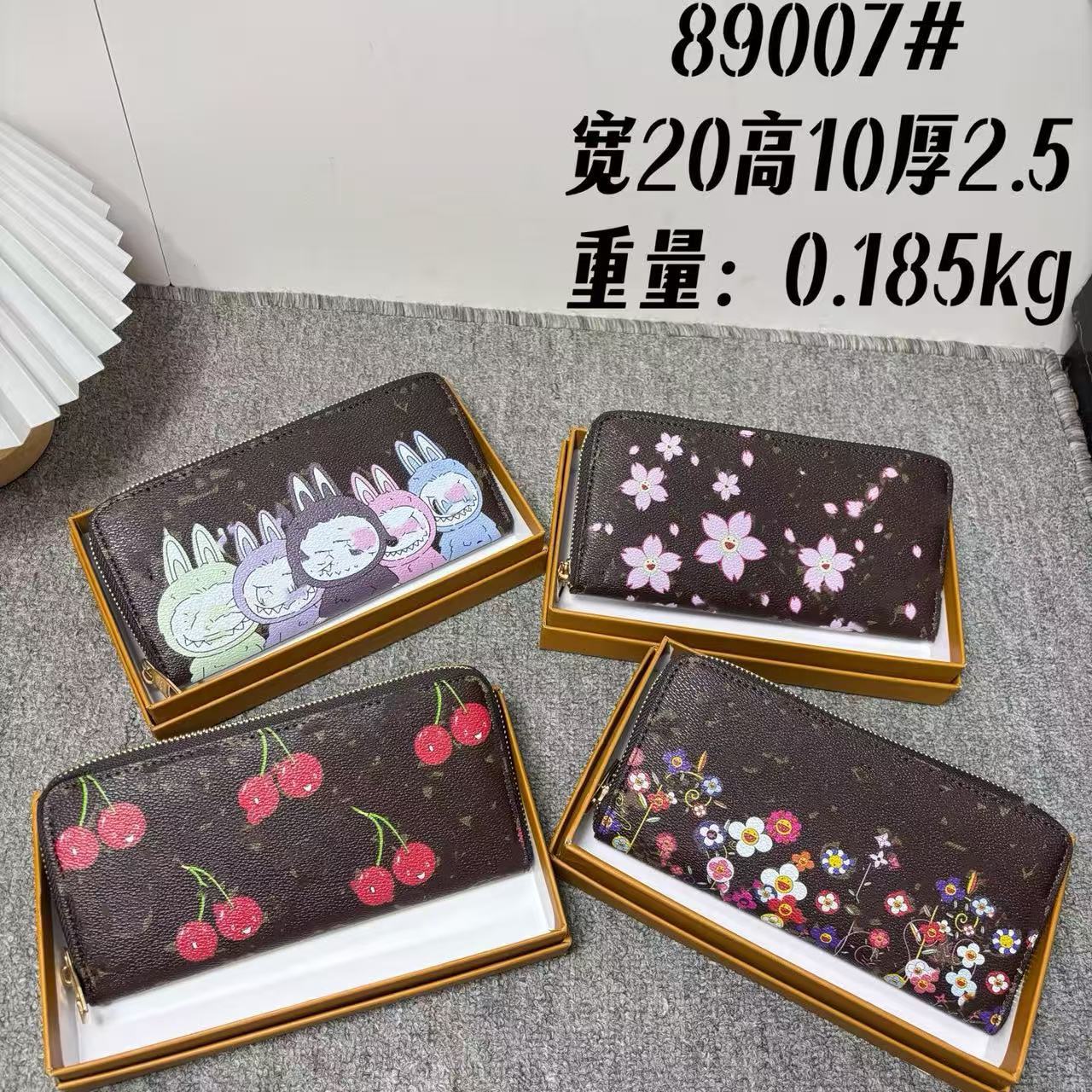 2025跨境新款高颜值涂鸦印花包包长款钱包男女同款多卡位礼盒包装