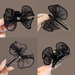 ドリルの高級感のある泡の糸の蝶結びのクリップの小さいサイズのヘアピンのサイドクリップのトップクリップのヘアピンの気質のサイドクリップの前髪