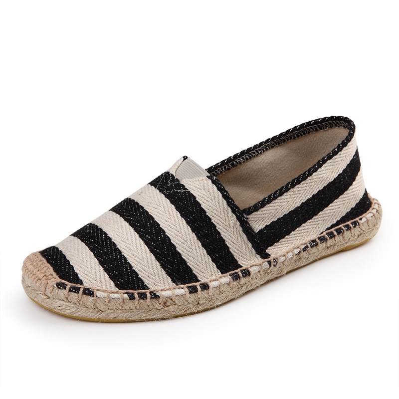 Zapatos de lino casuales tejidos de paja perezosos zapatos de lona absorbentes de sudor zapatos de pescador de hombre zapatos de lino zapatos de tamaño grande