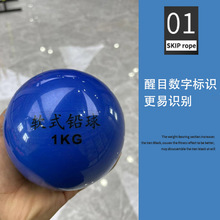 新蓝色训练软式橡胶铅球体育考试标枪投掷球初中生实心球200g-8kg