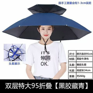 Umbrella Hat, Head-Mounted Umbrella Hat, Fishing Head-Mounted Sun Umbrella, Outdoor Tea Picking, Sanitation, Sun Protection, Bucket Hat, Folding Umbrella