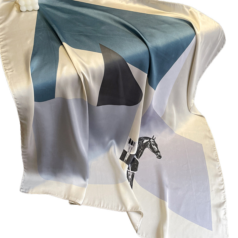 2023 Nuova sciarpa colorata coreana Edizione coreana da donna Art Fashion Decoration Ins Style Sciarpa 90cm Sciarpa quadrata grande_voghion.com