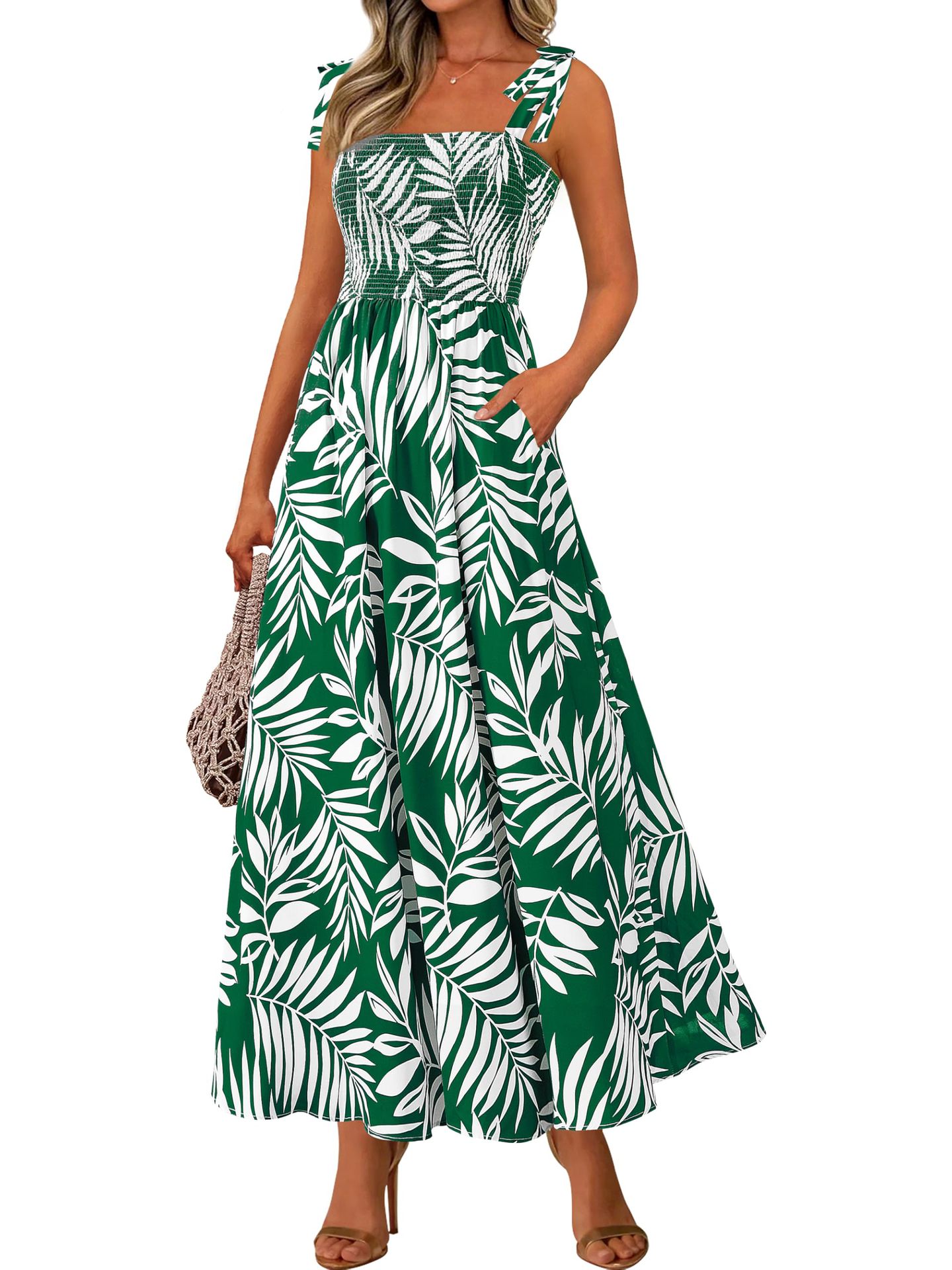 2026 Summer Commute Style Women Sleeveless Printed Long Camisole Dress_ecoleips.com