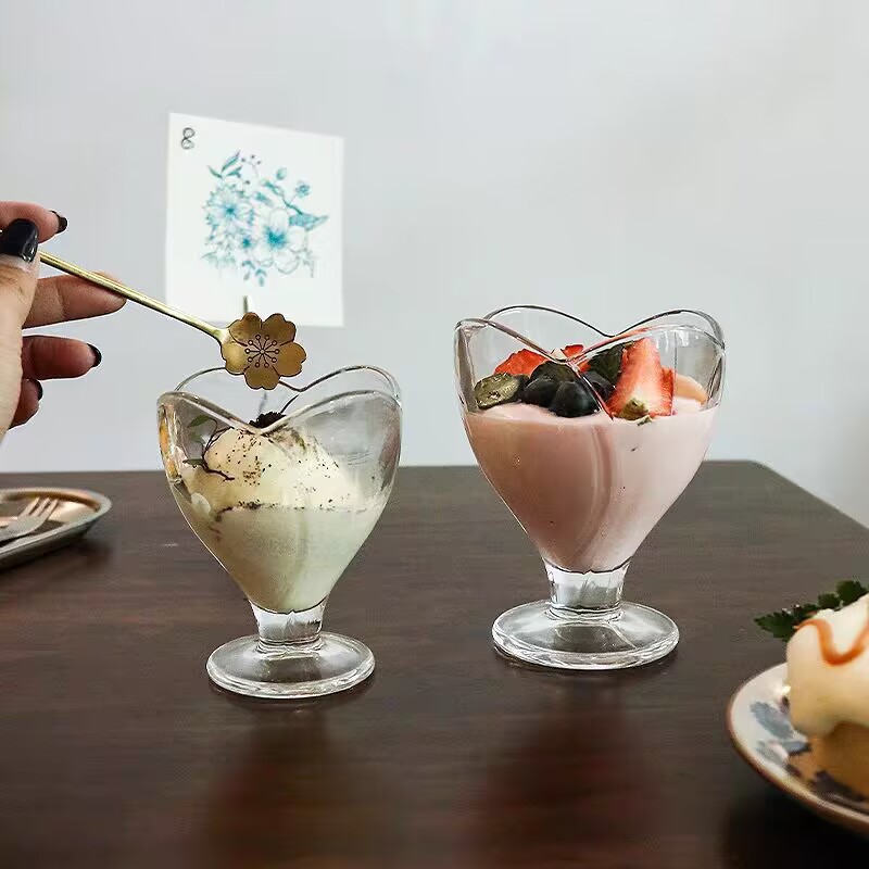 Inswind taza de helado Tulip taza de helado pétalos taza de helado postre taza de yogur taza de vidrio pudín taza