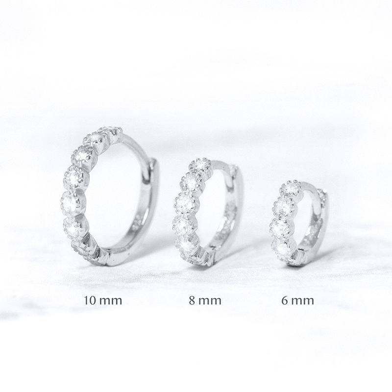 Women'S Gender Plating, Inlay Design 1 Pair Silver Zircon Circle Flower Earrings