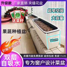 超窄长条花盆储水窗台种植盆家庭蔬菜种植箱长方形花箱阳台花盆厂