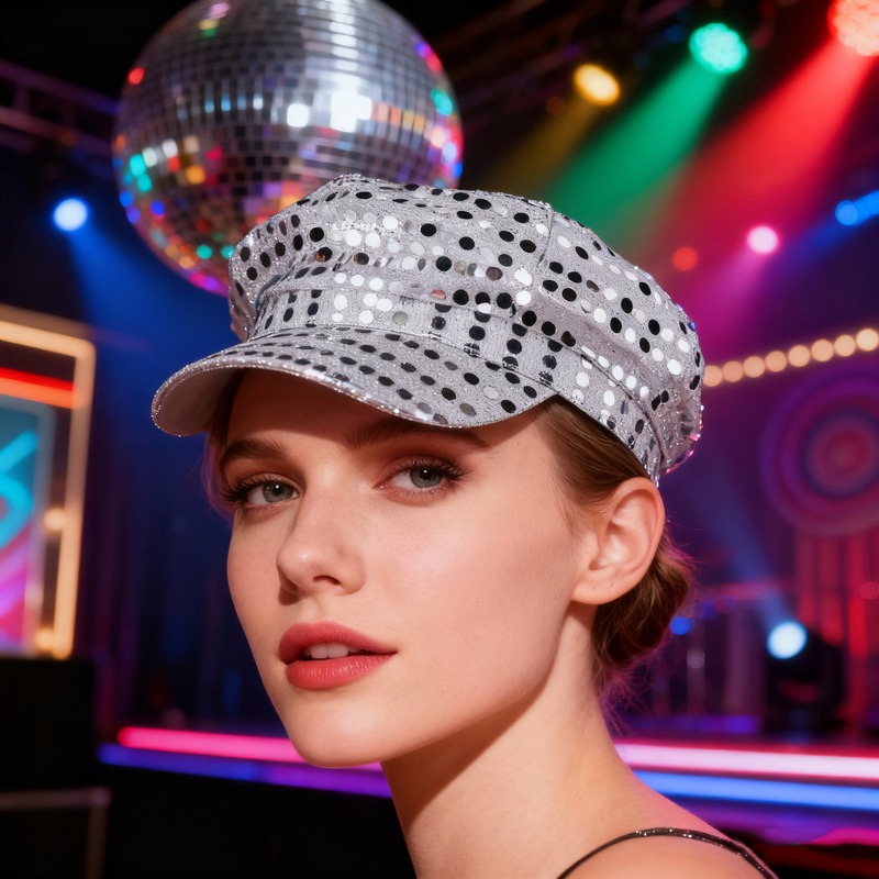 70S Disco Party Performance Sequin Hat Festival Party Cosplay Costume Accessories Trendy 70S Disco Party Performance Sequin Hat Festival Party Cosplay Costume Accessories Trendy
