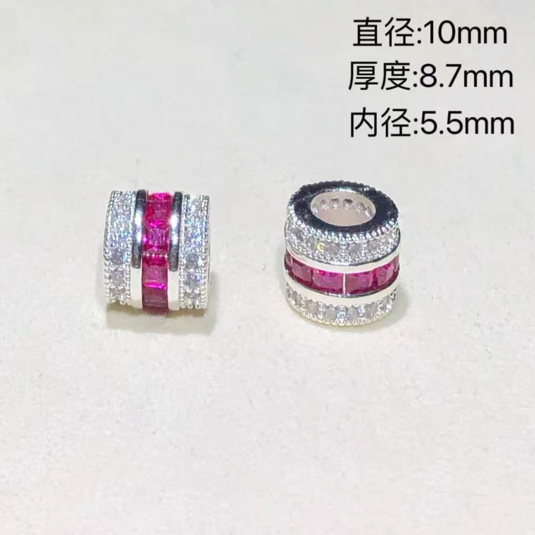 14K Gold-Filled High Color Retention Jewelry Crystal DIY Accessories Colorfulful Zircon Large Hole Spacer Beads Bracelet Necklace Accessories