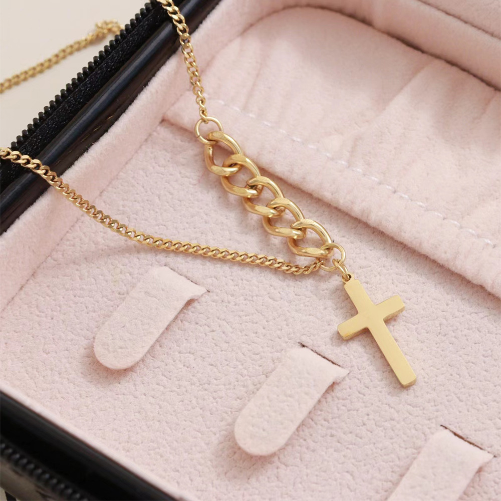 Fashion Cross Stainless Steel Necklace Plating Stainless Steel Necklaces display picture 1