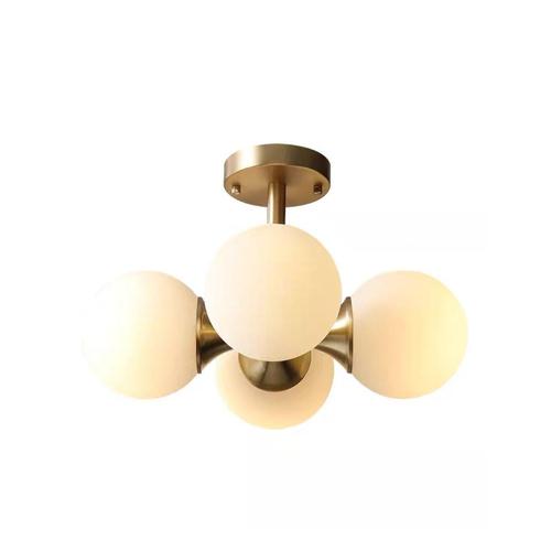 Modern, simple, light luxury, all-copper personalized horn ball bedroom ceiling lamp, Nordic designer creative restaurant lamps