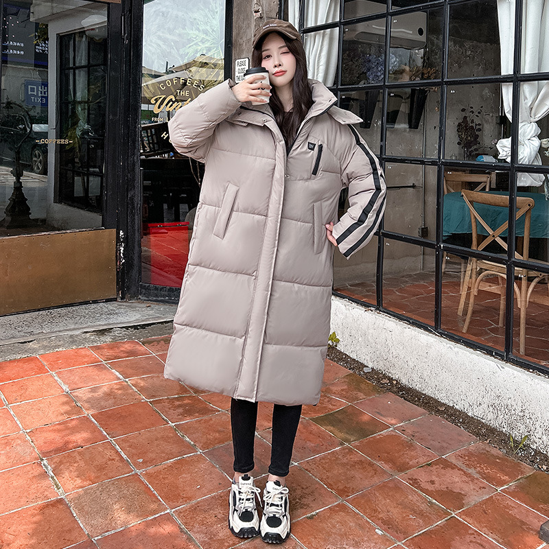 Nuevo invierno plumón de algodón chaqueta de algodón de rodilla de mujer larga chaqueta de algodón coreana suelta nicho chaqueta de algodón gruesa