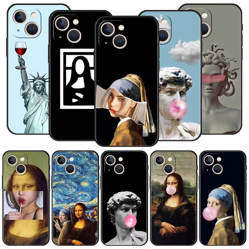 Suitable for iPhone16 Art Aesthetics David Mona Lisa Phone Case