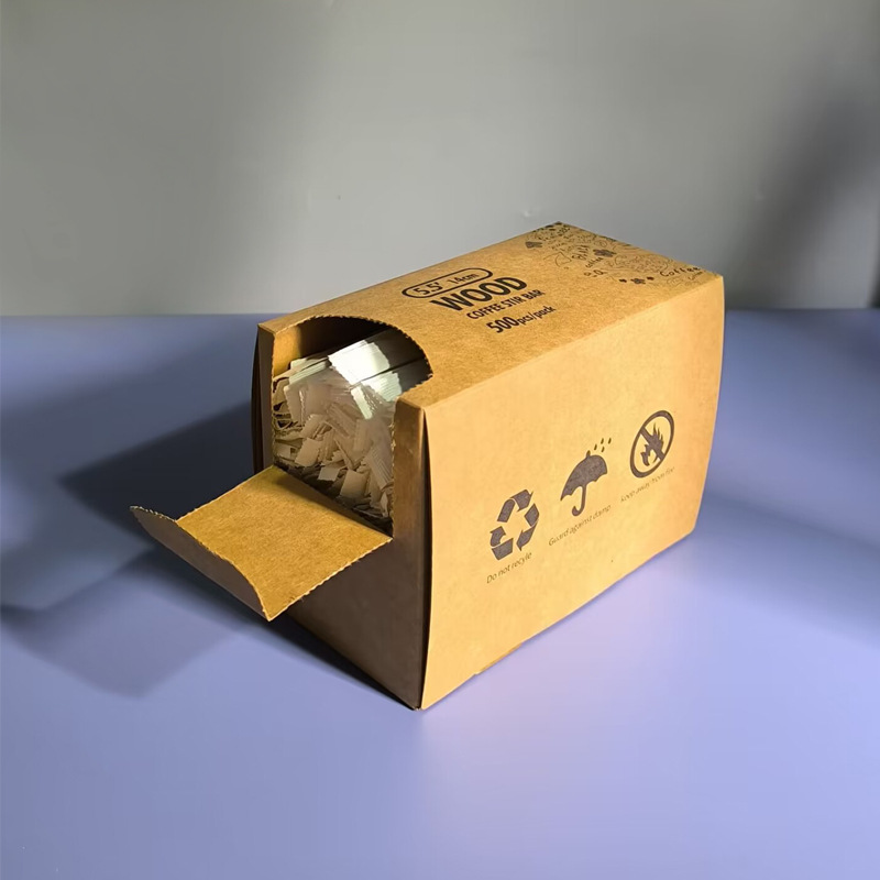 Disposable Coffee Stirring Stick Wooden Milk Tea Mixing Stick Birch Stick Round Head Small Stick Independent Packaging 14cm