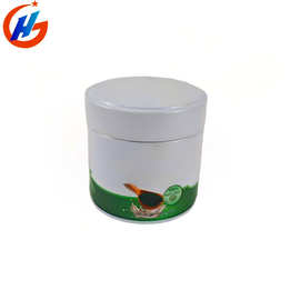 白茶马口铁食品包装罐圆形旋盖铁罐茶叶铁罐抹茶密封易拉盖密封罐
