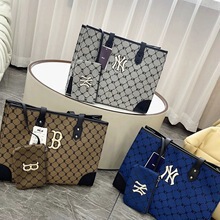 Korean 2025 Popular Mlb Tote Bag Women's Trendyy Fashion Handbag Daily Versatile Large-Capacity Shoulder Bag