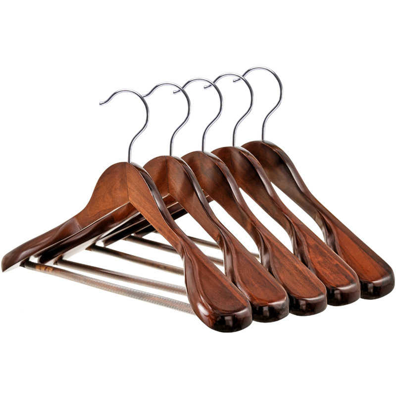 Percha de ropa de madera maciza sin costura de hombro ancho percha de ropa de madera tienda de ropa percha de ropa para adultos percha de ropa