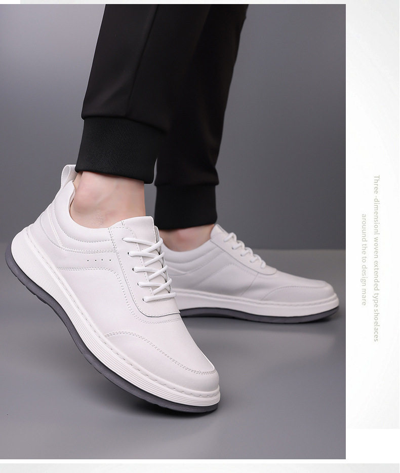 Giày thể thao nam sneaker da lộn phối màu, đế cao su EVA êm chân, buộc dây, gót 3-5 cm — h2506 trắng, h2506 đen chi tiết 11