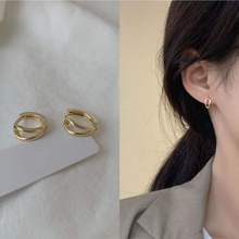 簡約小巧雙層耳扣新款2021年潮ins高級感耳環韓國氣質網紅耳釘女