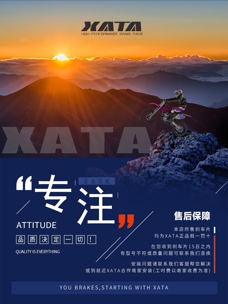 Xata Semi-Metallic Brake Pads Are Suitable for Rally Motorcycles 450Mt Cf400-8A Modified Disc Brake Pads