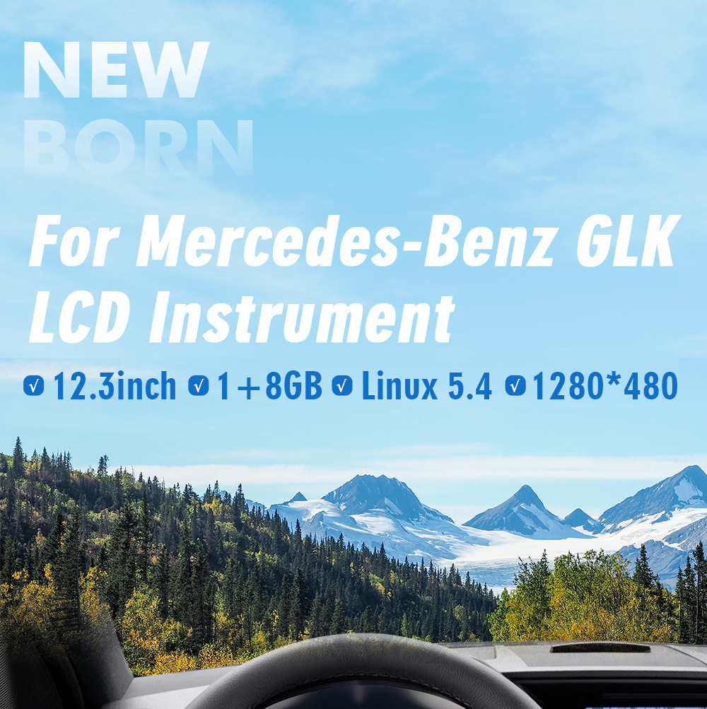 Cross-border new applicable Mercedes Benz GLK old to new 12.3 inch large screen intelligent full LCD instrument