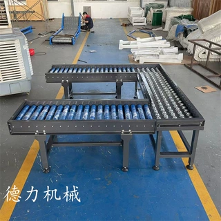 包胶滚筒输送机直行辊道接驳万向球输送线牛眼滚珠工作台