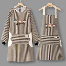 新款纯棉罩衣可擦手围裙厨房家用透气围腰韩版洋气男女工作服印制